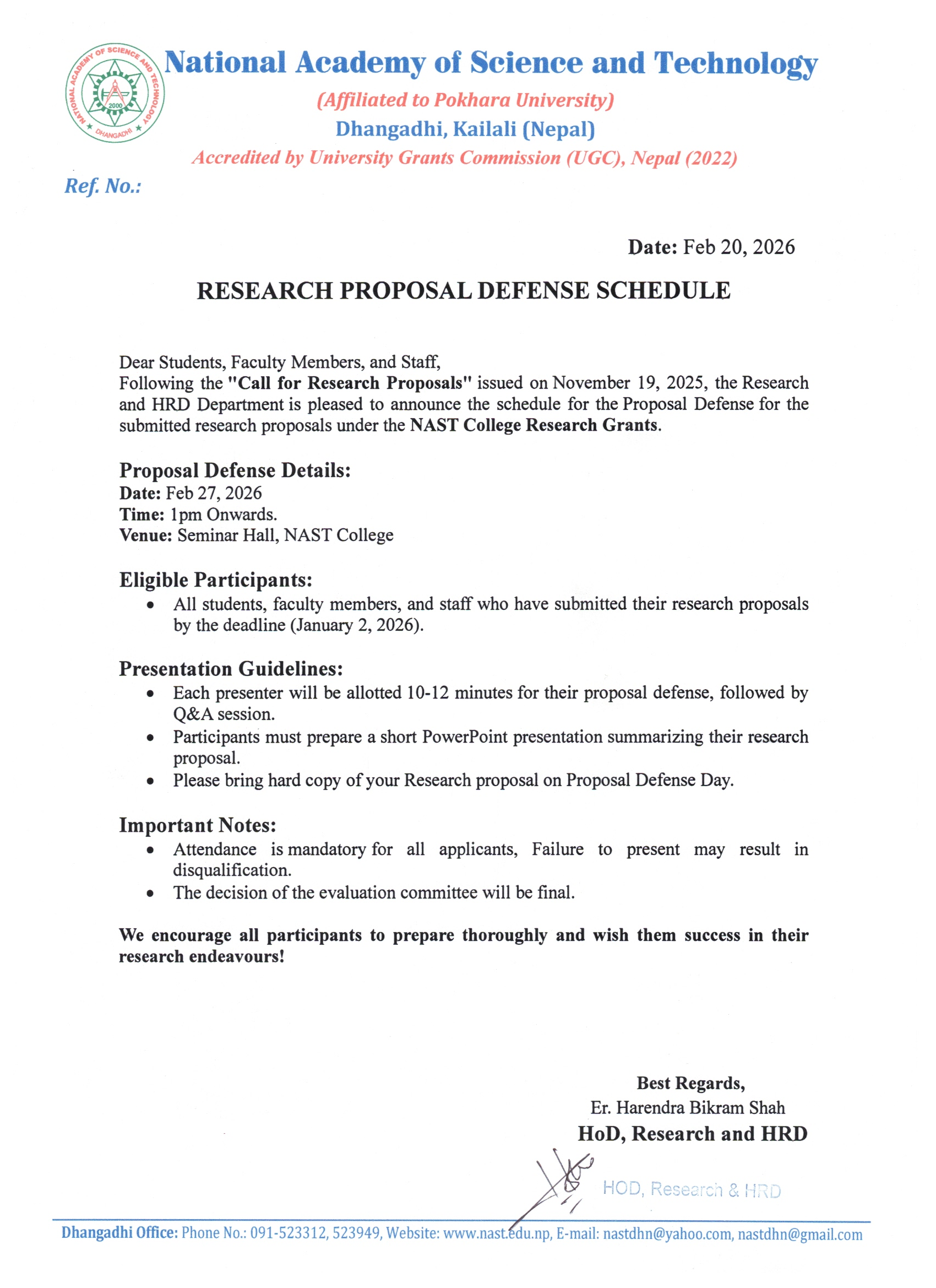 Notice !!